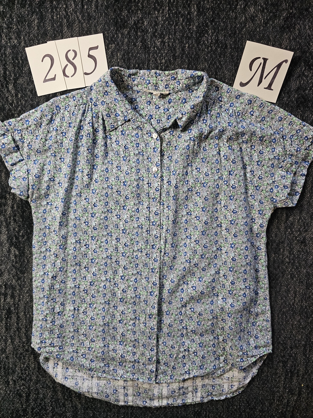Jane and Delancey Light Blue Floral Button-Up Top